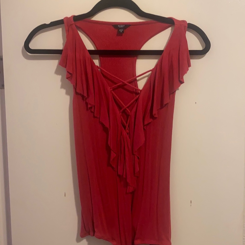 Guess Los Angeles Red, open chest bodysuit